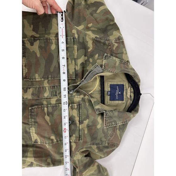 Vtg Y2K American Eagle Women's Camo Embroidered Nah Jacket Size L Broken Heart - Picture 9 of 12